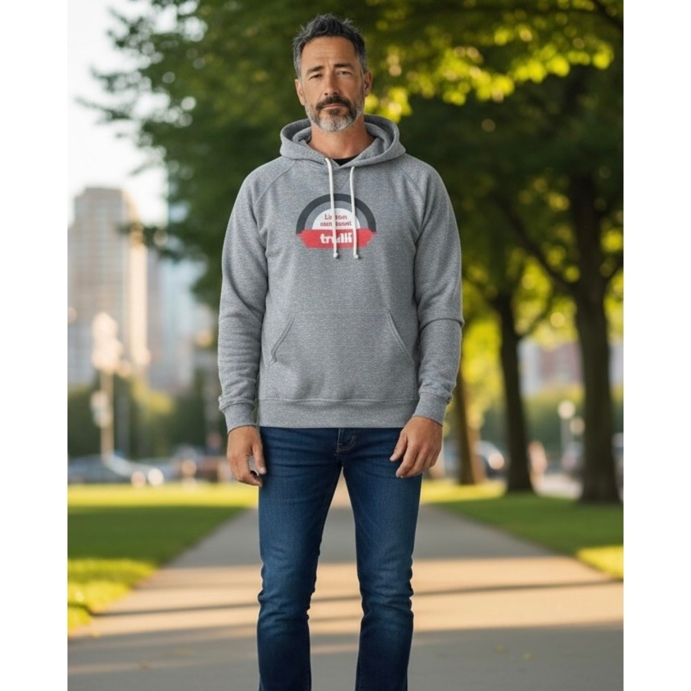 Trulli Listen Out Loud Heather Gray Hoodie‎ Sweatshirt Pullover - Size Large